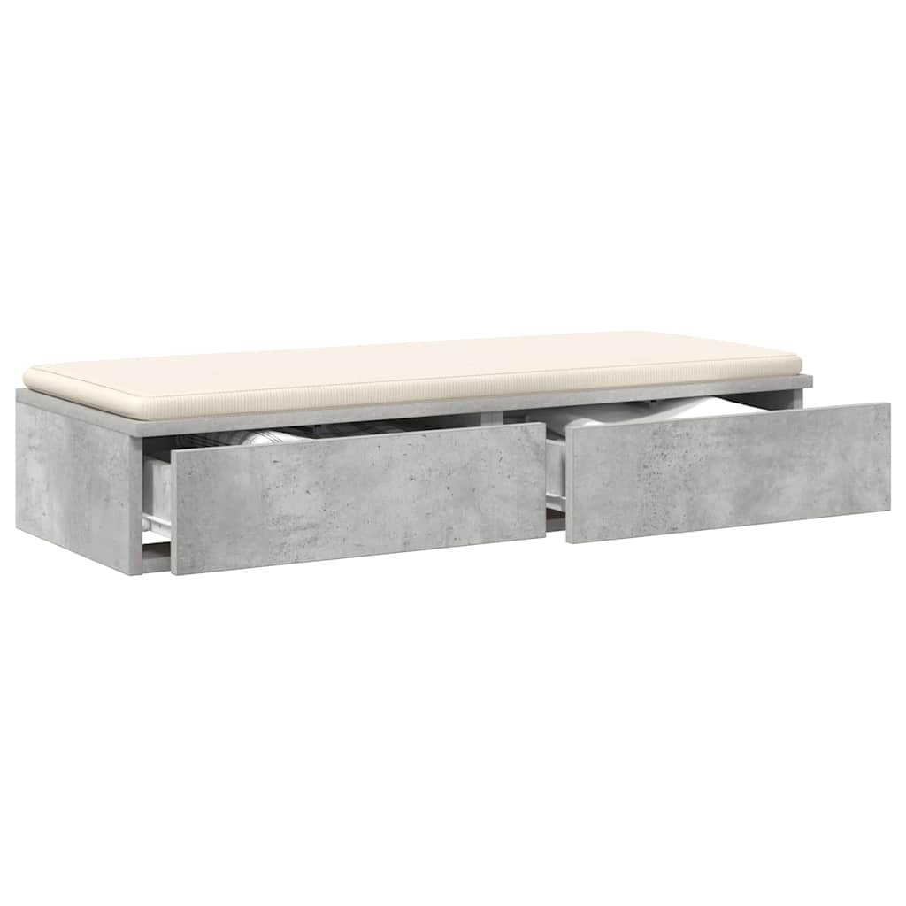 Bed Drawers Concrete grey 75 x 36.5 x 16.5 cm Engineered wood